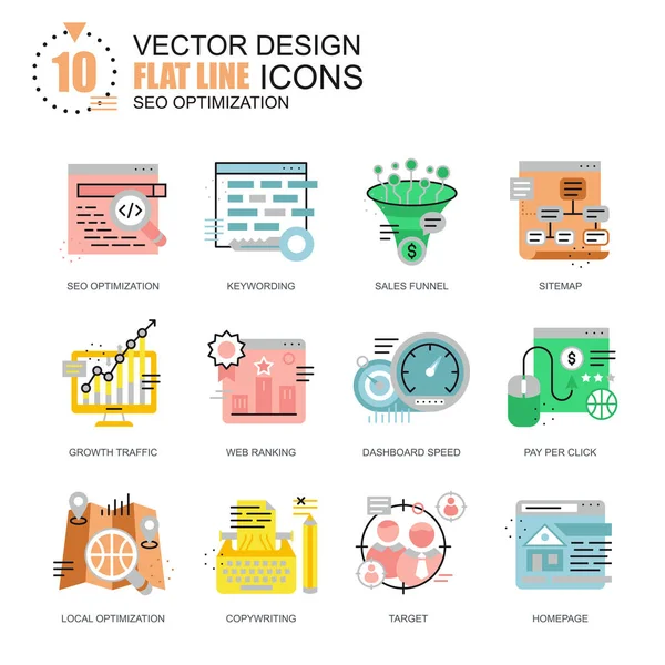 Seo optimization icons set — Stock Vector