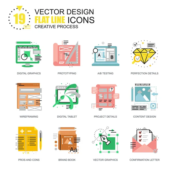 Creative process icons set — Stock Vector