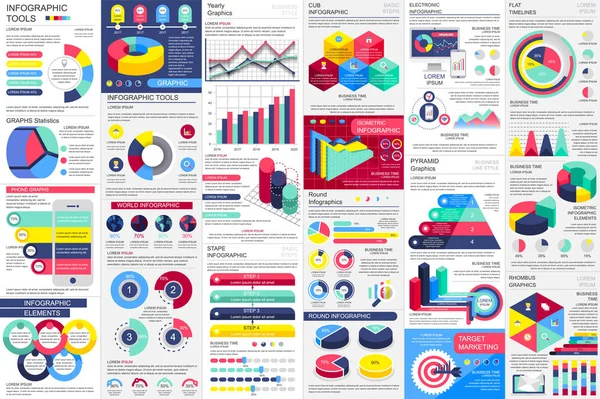 Conjunto de elementos de infografía empresarial — Archivo Imágenes Vectoriales