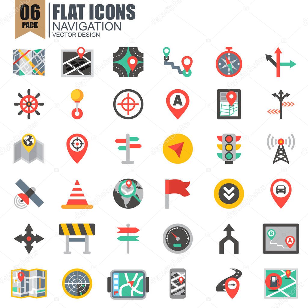 navigation icons set