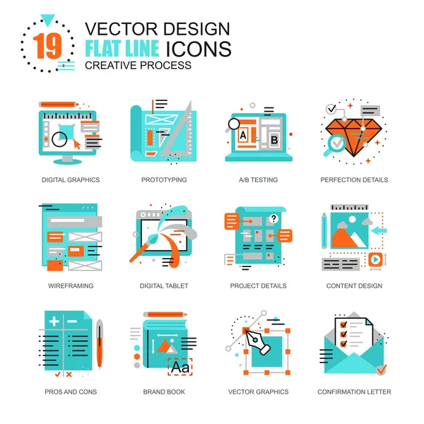 Web Tasarım Icons set — Stok Vektör