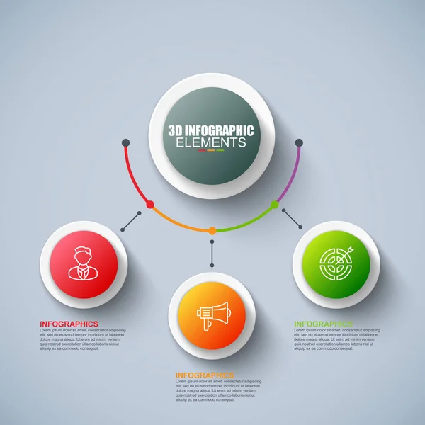 Negocios de presentación 3d infografías — Vector de stock