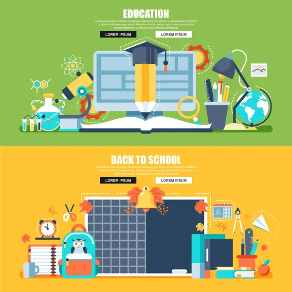 Banner di educazione online — Vettoriale Stock