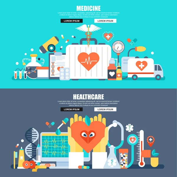 Banner di diagnosi medica online — Vettoriale Stock