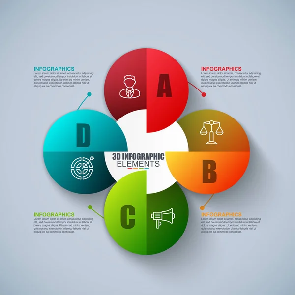 Präsentation Geschäft 3D-Infografik — Stockvektor