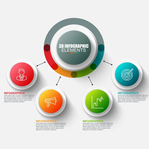 Presentazione business infografica 3d — Vettoriale Stock