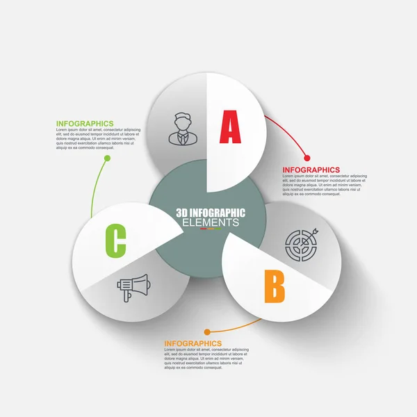 Apresentação de negócios 3d infográficos — Vetor de Stock