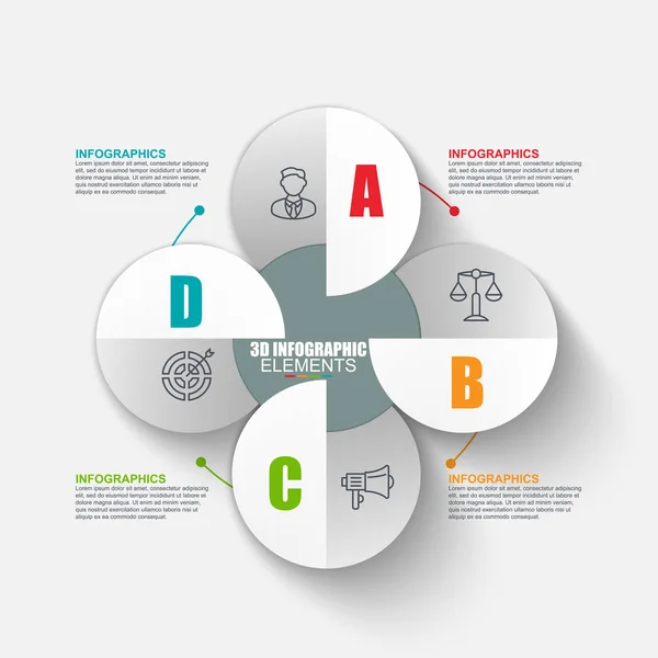 Presentazione business infografica 3d — Vettoriale Stock