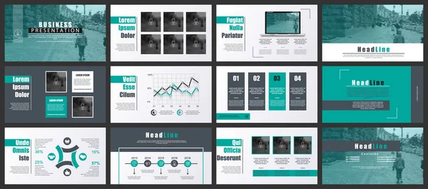 Modèles de diapositives de présentation commerciale — Image vectorielle