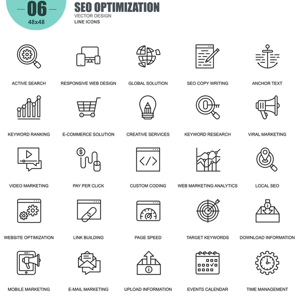 Conjunto de iconos de optimización SEO — Vector de stock