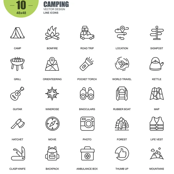 Einfache Reihe von Zelten — Stockvektor