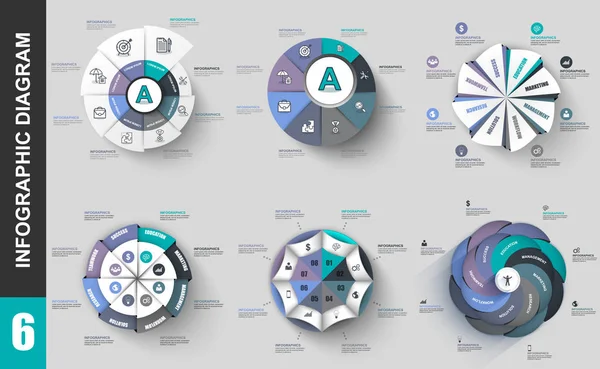 Diagrama de negócios digital 3D abstrato Infográfico — Vetor de Stock