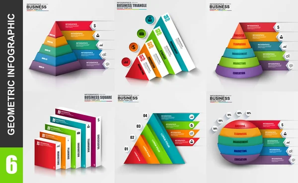 Elementos geométricos infográficos —  Vetores de Stock