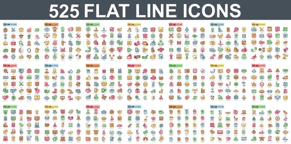 Simple set of vector flat line icons — Stock Vector