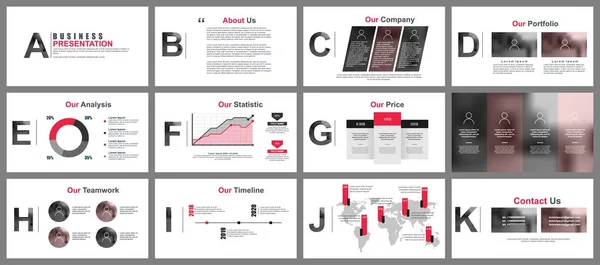 Modèles de diapositives de présentation commerciale — Image vectorielle