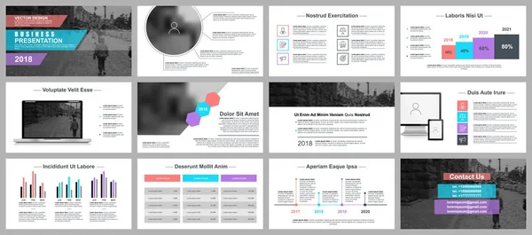 Presentación de negocios diapositivas plantillas — Vector de stock
