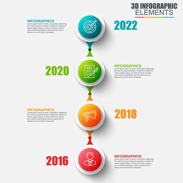 Sunu Infographics Tasarım Şablonu Vektör Adımları Parçalar Veya Işlemlerin Akışı — Stok Vektör