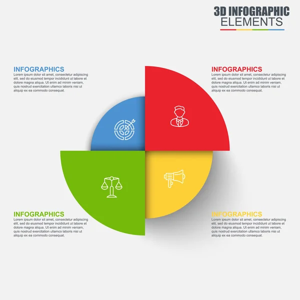 Presentation Business Infographics Vector Design Template Can Used Steps Parts — Stock Vector