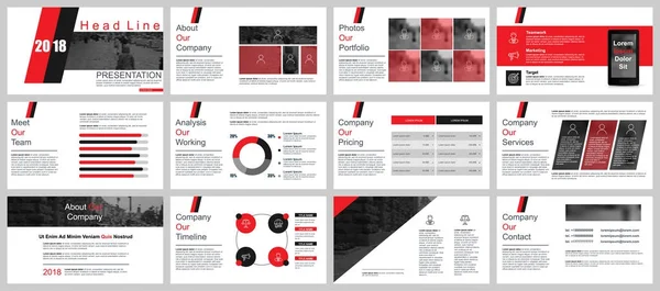 Présentation Entreprise Diapositives Modèles Partir Éléments Infographiques Peut Être Utilisé — Image vectorielle