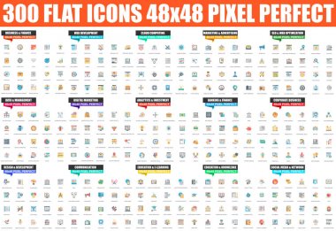 Vektör düz simgesi basit bir set. İş, finans, geliştirme, Seo, pazarlama, bankacılık, eğitim, yatırım, reklam ve daha fazla olarak böyle simgeleri içerir. Doğrusal piktogram paketi