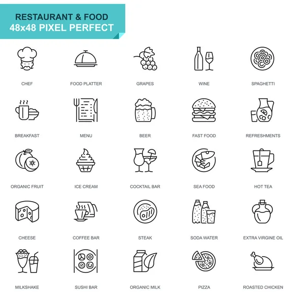 restaurant and food icon set vector illustration   