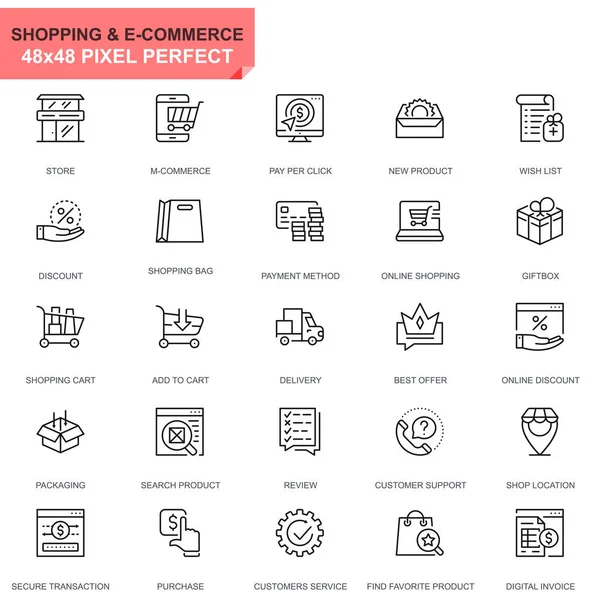 Shopping Und Commerce Icon Set Vektor Illustration — Stockvektor