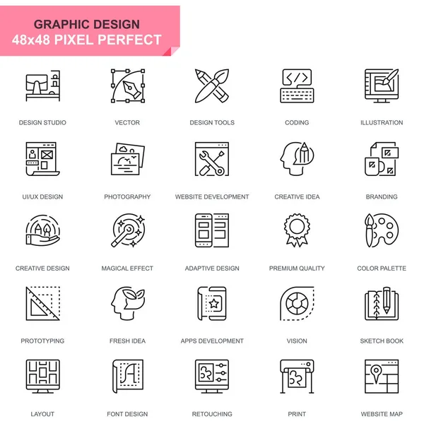 Diseño Gráfico Icono Conjunto Vector Ilustración — Archivo Imágenes Vectoriales