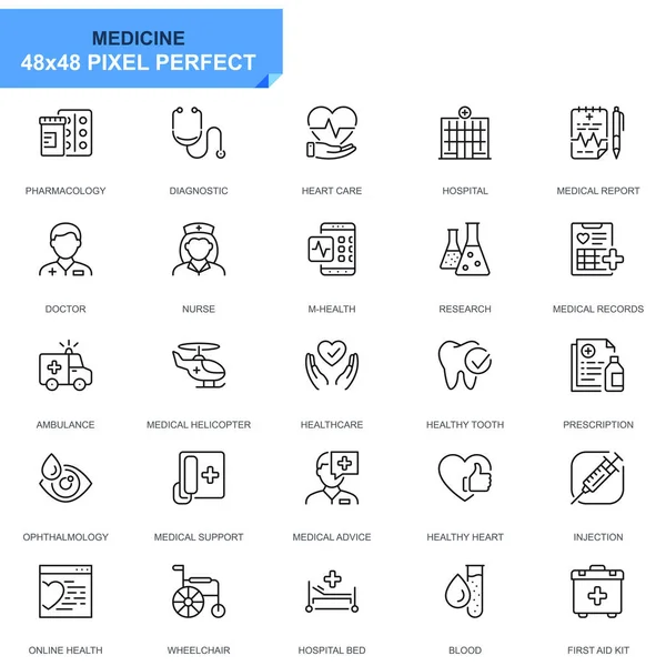 Medizin Icon Set Vektor Illustration — Stockvektor