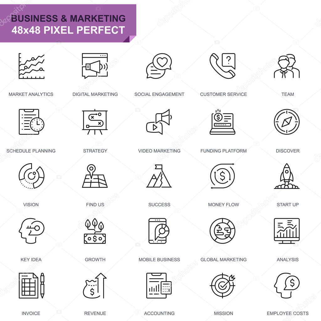 business and marketing icon set vector illustration  