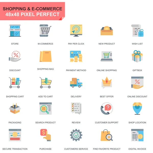 Shopping Und Commerce Icon Set Vektor Illustration — Stockvektor