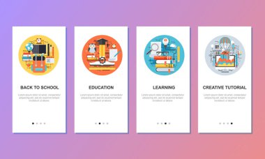 Onboarding ekranlar için mobil app şablonlar kavramı.