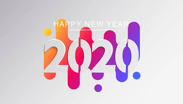 新年快乐,色彩艳丽的印度国旗模板. 时尚剪报2020年祝贺海报。 冬季祝愿在创意梯度背景。 现代圣诞明信片的设计。 矢量说明 — 图库矢量图片