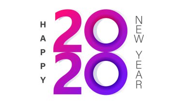 2020 Yeni Yıl insta tarzı afiş şablonu. Broşür tasarım şablonu, kart, pankart 2020. Mutlu bayramlar poster tasarımı. Minimalist Xmas kartpostal düzeni. Vektör illüstrasyonu.