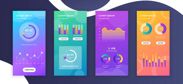 Histórias de mídia social modelos de design whith elementos infográficos visualização de dados. Pode ser usado para fundo de mídia social, banner, cartão de saudação, cartaz e publicidade, marketing, gráficos info . — Vetor de Stock