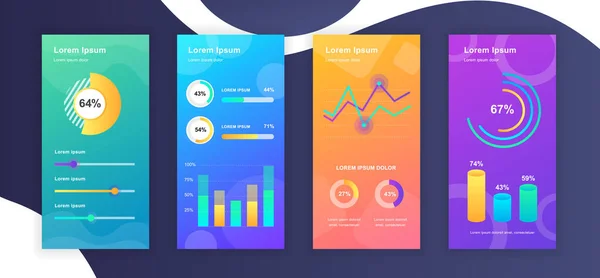 Social media stories design templates whith infographic elements data visualization. Can be used for social media background, banner, greeting card, poster and advertising, marketing, info graphics. — Stock Vector