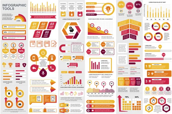 Conjunto Elementos Infográficos Negócios Visualização Processos Negócios Fluxo Trabalho Fluxograma — Vetor de Stock