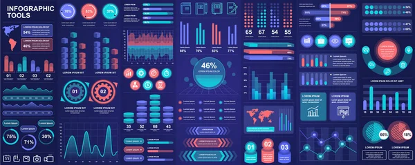 Πακέτο Infographic Στοιχεία Kit Διαγράμματα Διαγράμματα Ροή Εργασίας Διάγραμμα Ροής — Διανυσματικό Αρχείο