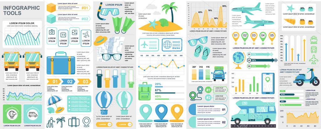 Vettoriale stockBundle Travel Infographic Kit Elements Charts Diagrams ...