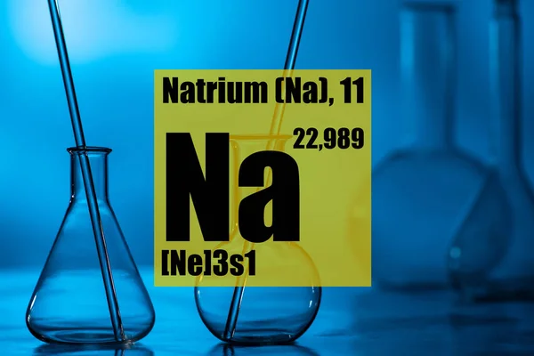 Chemical Element Sodium. Chemical laboratory. A chemist uses sodium in research. Applications of chemical elements in industry.