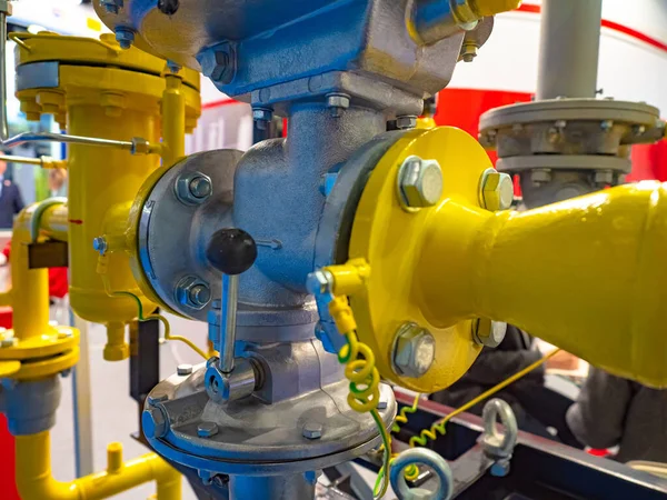 Gas pipes. Safety shut-off valve. gas pressure regulator. Pipe connection. Gas control point. Gearbox. Boiler room. Heating system. Piping Systems. Industrial equipment. Transportation.