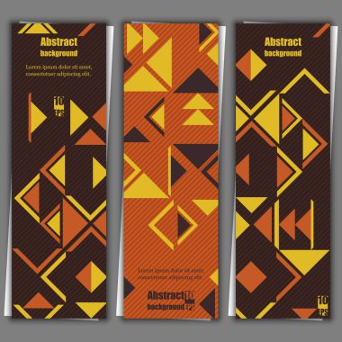 Geometrik etnik desenli arka plan. Arka plan afiş şablonlar kümesi. Eps10 vektör çizim