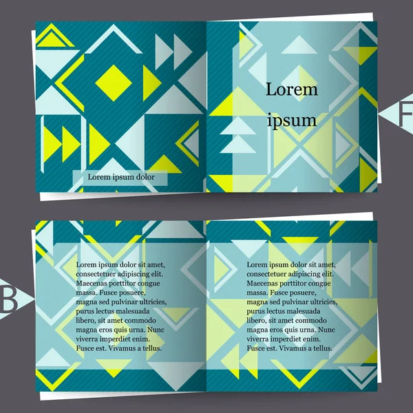 Abstracte achtergrond met geometrische etnische patroon. Brochure sjabloon met abstracte achtergrond. Eps10 Vector Illustratie — Stockvector