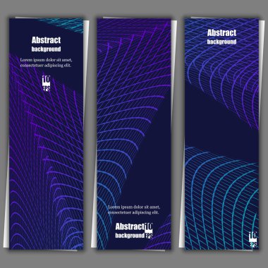 Soyut iletişim ağ arka plan. Fraktal öğe satırları ile. Arka plan afiş şablonlar kümesi. Eps10 vektör çizim