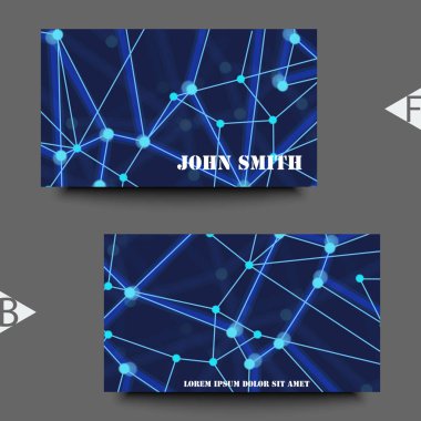 Bağlantılı çizgi ve noktalar ile geometrik arka plan. Yapısı molekül ve iletişim. Kartvizit şablon arka plan ile. Eps10 vektör çizim