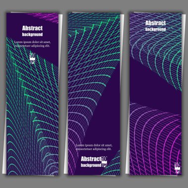 Soyut iletişim ağ arka plan. Fraktal öğe satırları ile. Arka plan afiş şablonlar kümesi. Eps10 vektör çizim