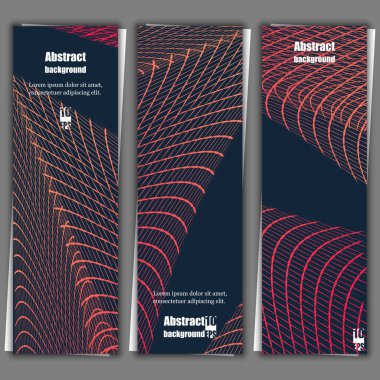 Soyut iletişim ağ arka plan. Fraktal öğe satırları ile. Arka plan afiş şablonlar kümesi. Eps10 vektör çizim