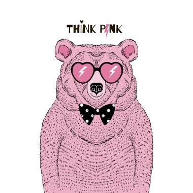 cute pink bear clipart