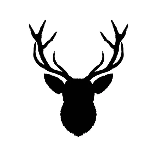 Cabeza de ciervo monocromo — Vector de stock