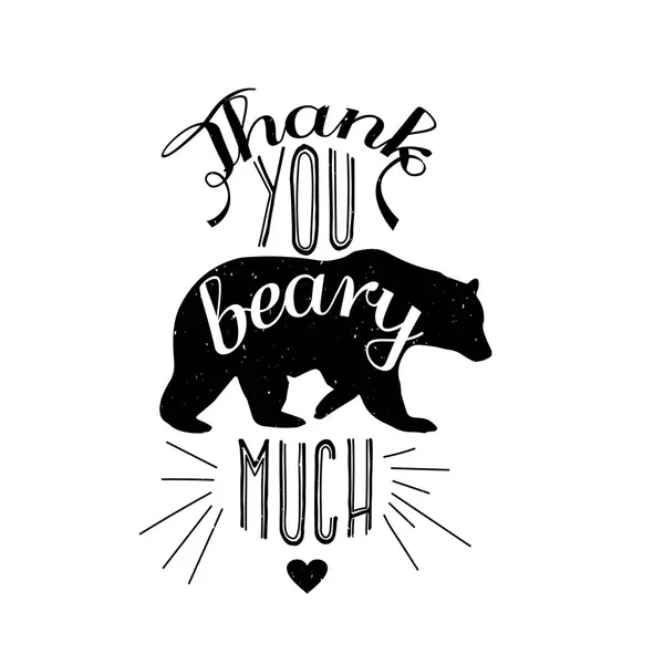 Thank you beary much — Stock Vector