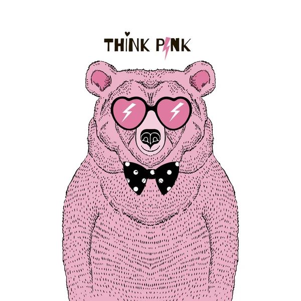 Милый розовый медведь — стоковый вектор